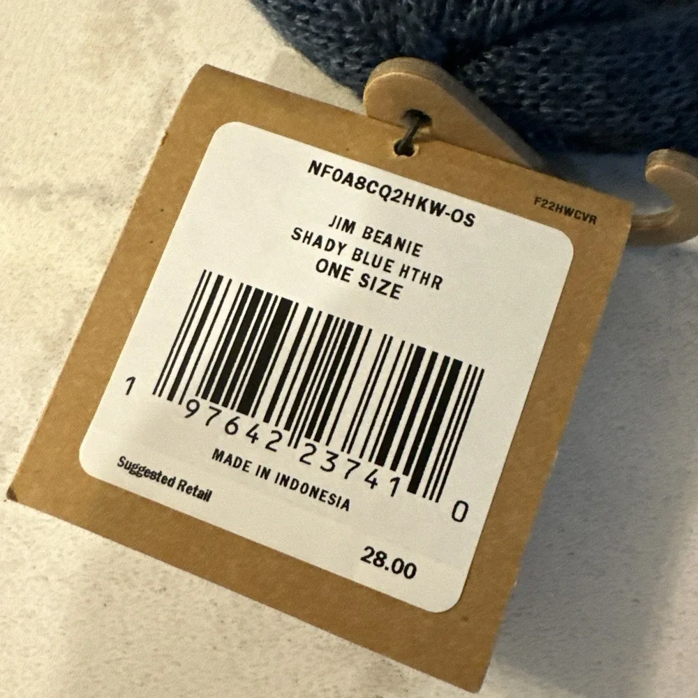 The North Face NWT Adult Jim Beanie Wool Blend One Size Shady Blue Heather